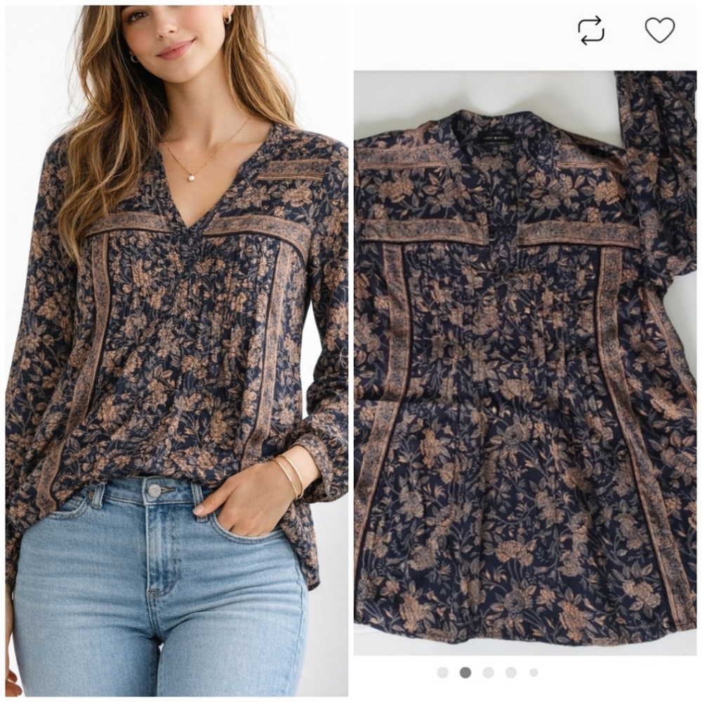 LUCKY BRAND LONG SLEEVE TOP - Picture 2 of 10